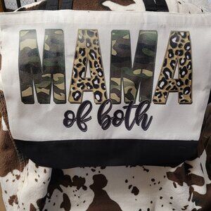 Mama Of Both Camo Canvas Tote Bag